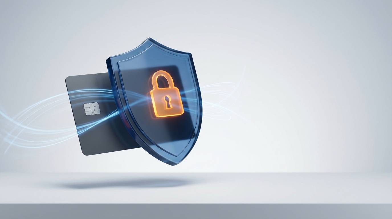 KVKK uyumlu sanal POS sistemleri ve veri güvenliği hakkında blog yazısı için soyut 3D arka plan görseli. Online ödemelerde kişisel verilerin korunması ve güvenli ödeme çözümleri.