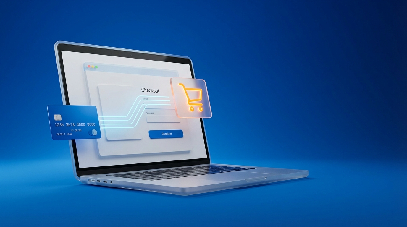 Magento sanal POS entegrasyonu blog yazısı için soyut 3D banner. E-ticaret siteniz için güvenli ve hızlı ödeme çözümleriyle satışlarınızı artırın. Magento entegrasyonu hakkında bilgi alın.