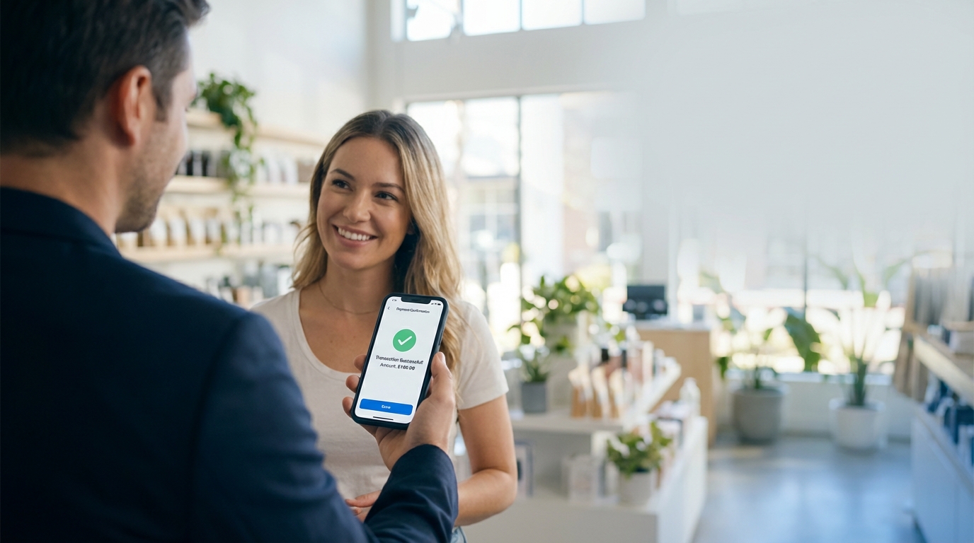 Saha satış ekibi müşteri ziyareti sırasında ödeme çözümlerini anlatıyor. İşletmeler için mobil ödeme sistemleri ve saha satışında tahsilat kolaylığı hakkında bilgi alın.